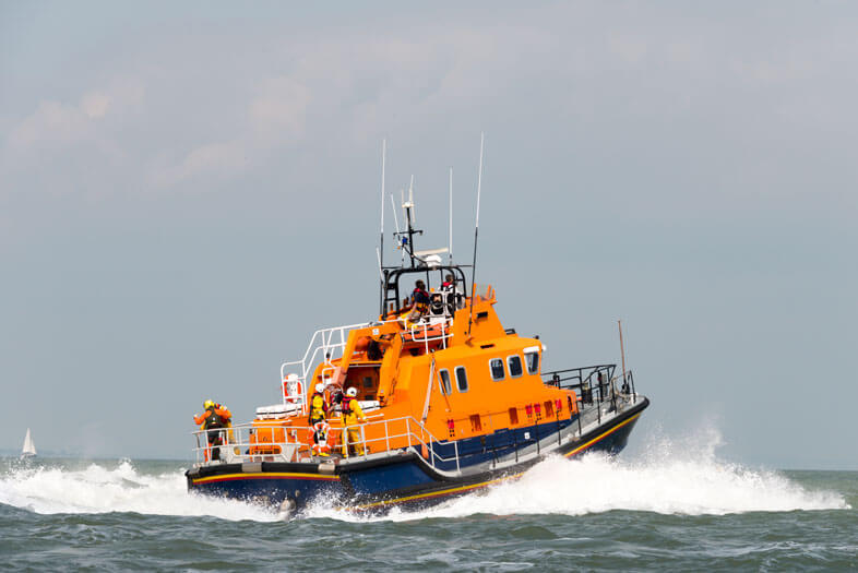 Lifeboat - crew member wearing water rescue helmet